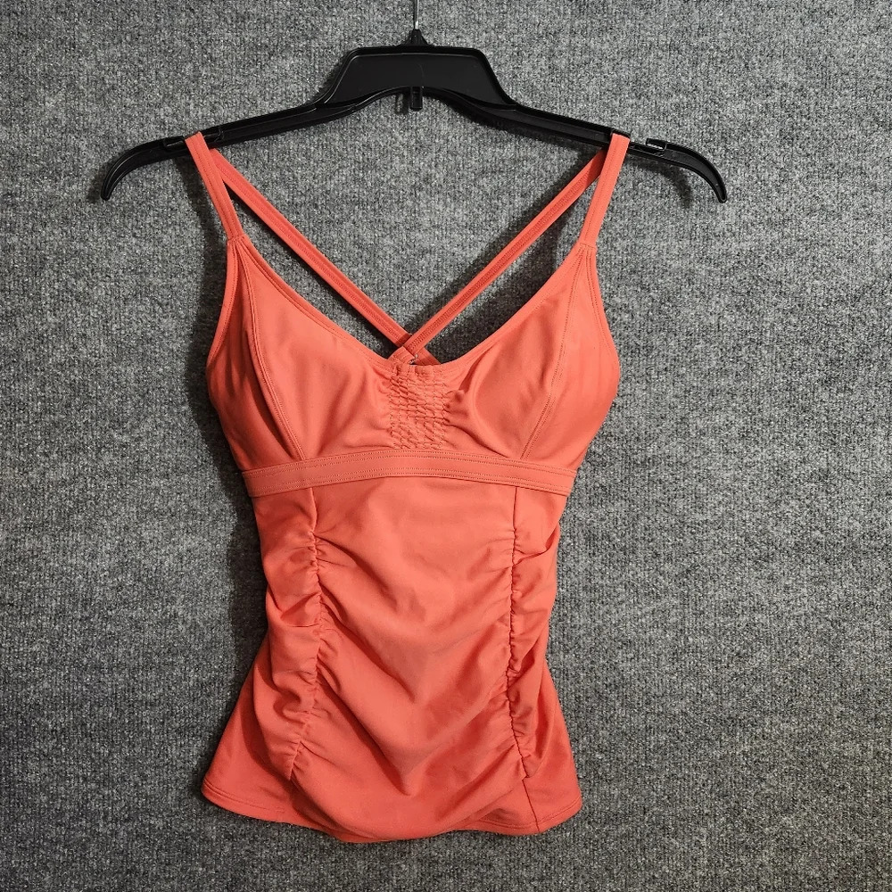 Athleta women's swim top size 32 D/DD orange